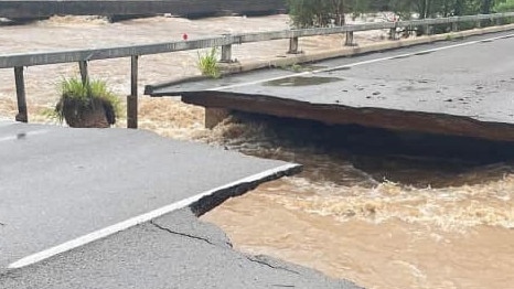 Ollera Creek Bridge washed away. Picture: Facebook