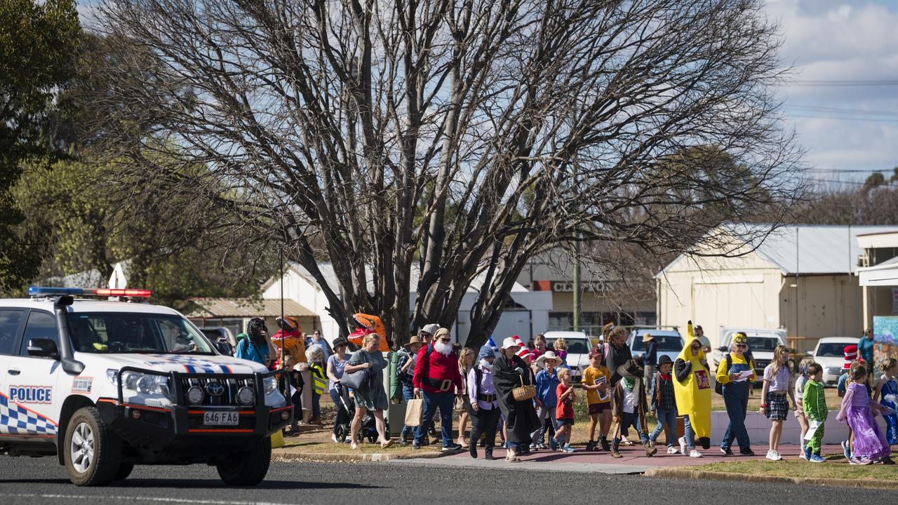 Children and adults dressed as various characters had a police escort for the Book Week parade in Clifton hosted by St Francis de Sales School. Picture: Kevin Farmer