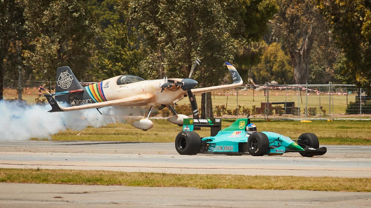 ... but can’t match Ivan Capelli in the Leyton House F1. Picture: Matt Loxton