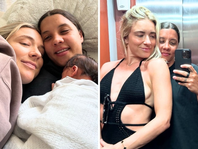 Sam Kerr and her partner Kristie Mewis have been questioned about their decision to become a family of three. Image: Instagram