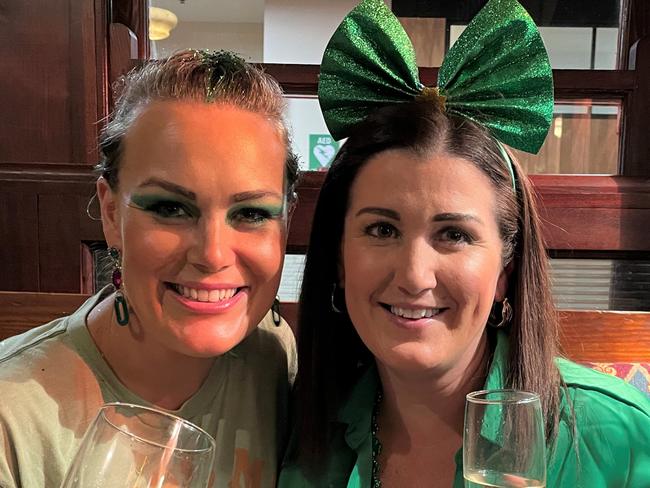 Janelle and Lauren celebrate St Patrick's Day 2023 at PJ O'Brien's, Southbank. Picture: Timothy Cox