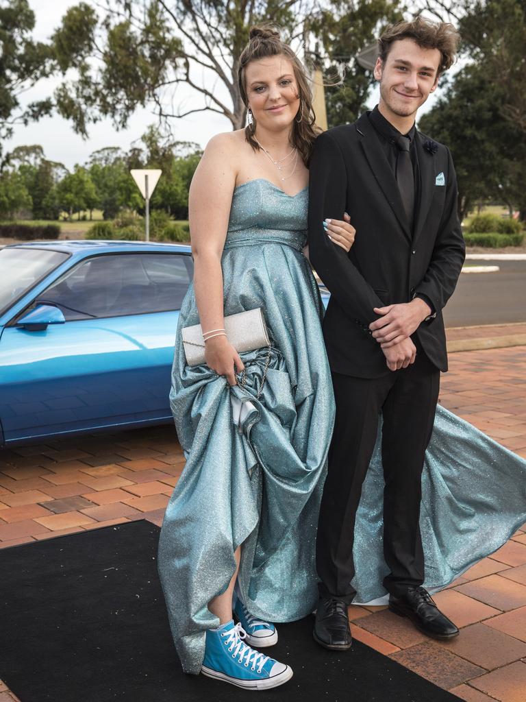 Dallas Gillam with partner Samuel Thomas at Wilsonton State High School formal at USQ, Wednesday, November 18, 2020. Picture: Kevin Farmer