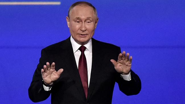 Russian President Vladimir Putin is expected to attend November’s G7 summit in Bali by videolink. Picture: AFP