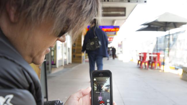 Even with the work going on in Macquarie Mall, you can still catch wild Pokemon. Picture: Melvyn Knipe