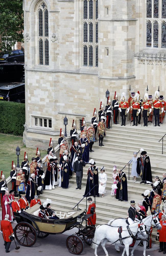 The King and Queen at the service. The Order of the Garter is a 700-year-old tradition which recognises great public service. Picture: Getty Images