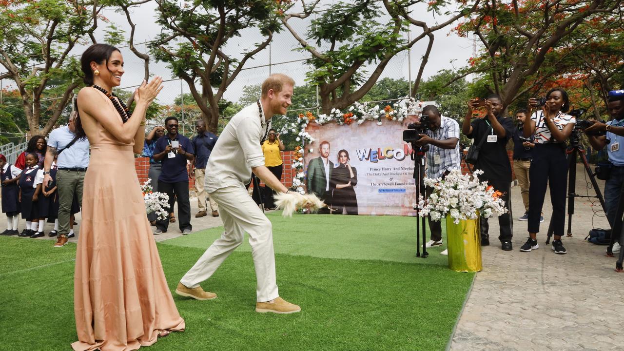 The couple, who were recently in Abuja, Nigeria, raised eyebrows. Picture: Andrew Esiebo/Getty Images for The Archewell Foundation