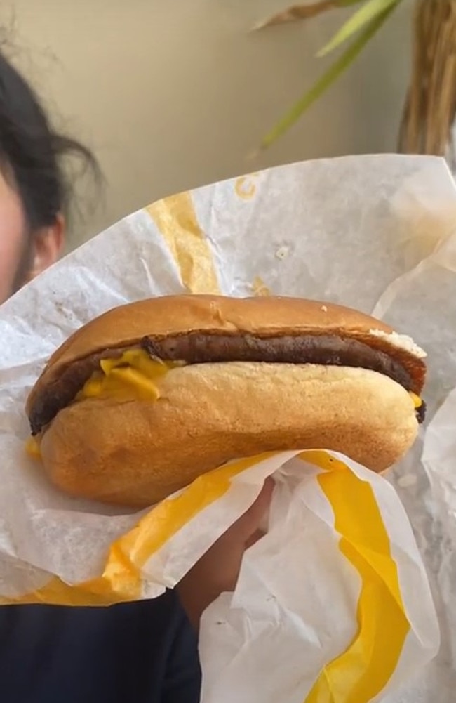 McDonald’s cheeseburger. Picture: news.com.au