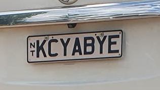 NT funny number plate, KCYABYE. Picture: Facebook / Melissa Gibb