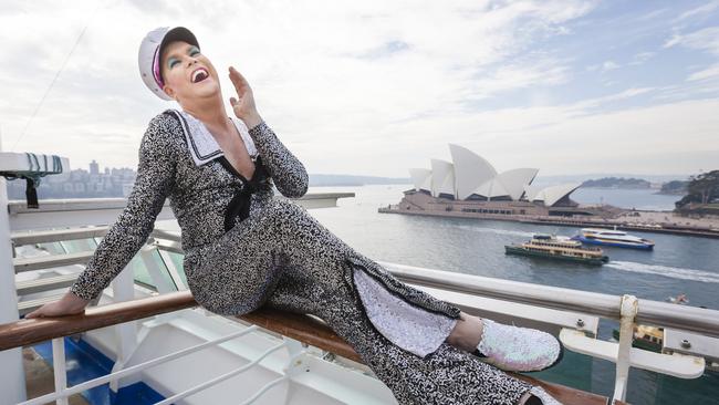 Hans ready to perform on board. Picture: Charles C. Meyer