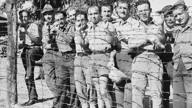 Italian POWs in the Liverpool internment camp. Picture Australian War Memorial AWM 123706