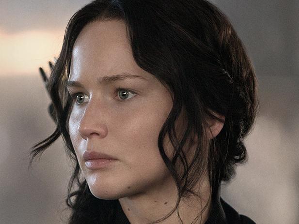 Jennifer Lawrence as Katniss in a scene from film The Hunger Games: Mockingjay - Part 1