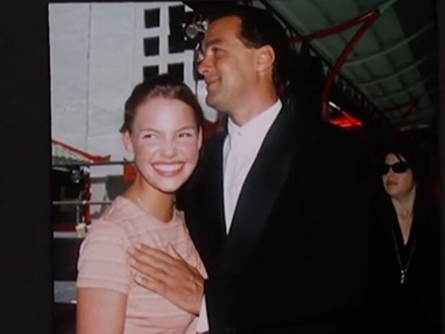 Katherine Heigl with action star Steven Seagal. Heigl was just 16 in this photo. Picture: Supplied