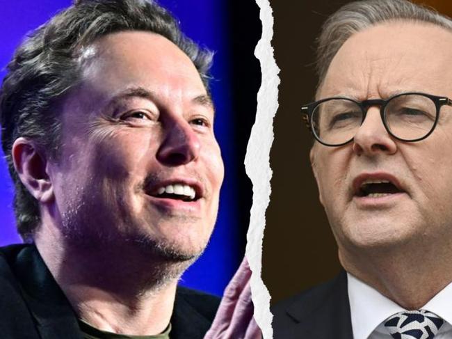 Elon Musk and Anthony Albanese.