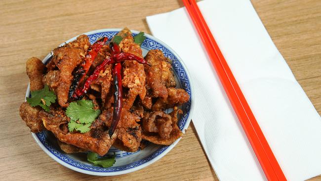 Crispy chicken skin is every bit as good as you’d expect. Picture: Ian Currie