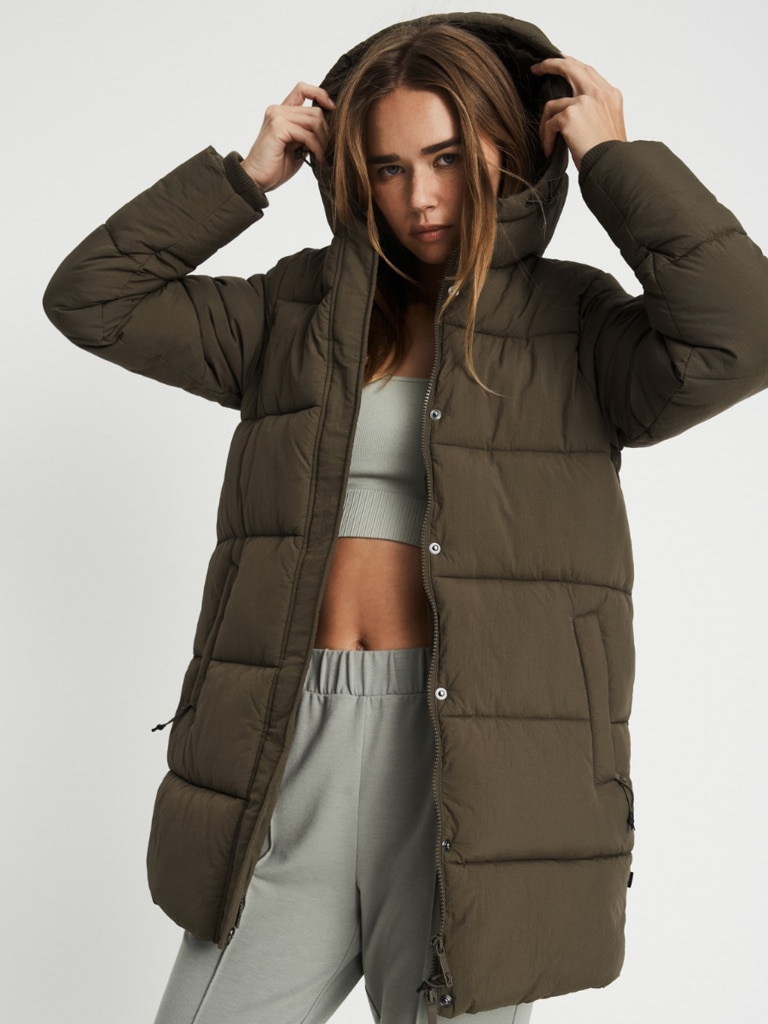 hip length puffer jacket