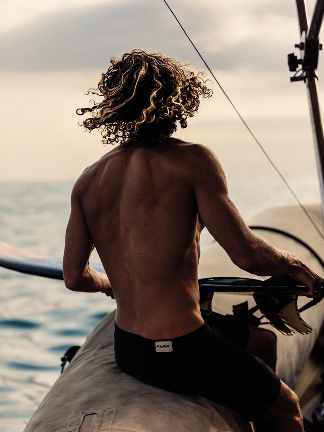 Geall preparing to enter the surf zone from an inflatable tender. <b/>Picture: Jack Jones