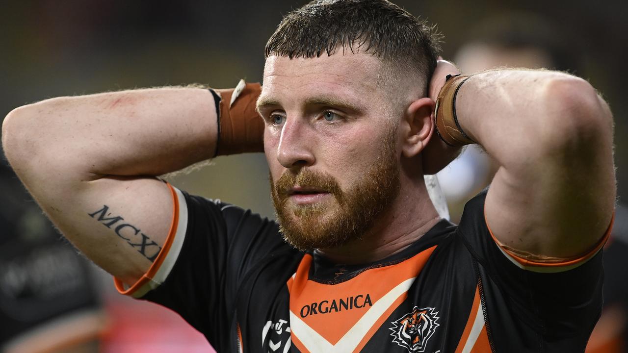 Jackson Hastings dejected after the loss. Picture: Ian Hitchcock/Getty