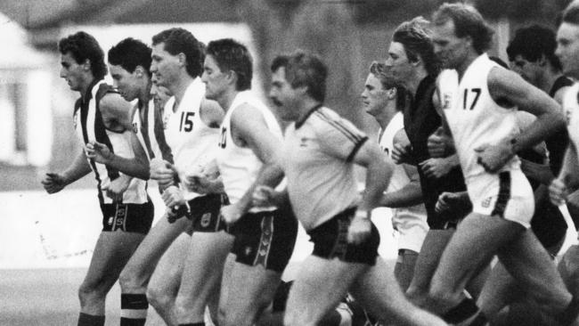 Glenelg training in 1988. Picture: Graham Tidy