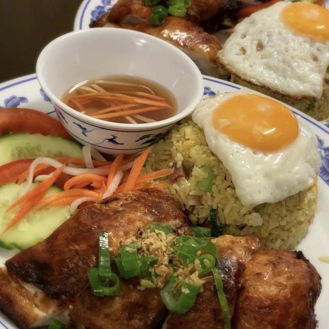 Can't go wrong when ordering crispy skinned chicken with fried rice. Picture: Supplied