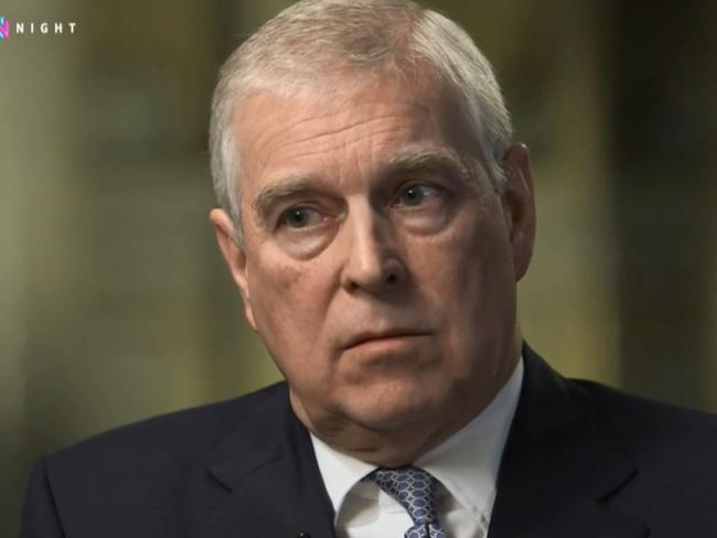 Screen grab from BBS TV. BBC Newsnight's Emily Maitlis interviews Prince Andrew, The Duke of York over his friendship with Jeffrey Epstein. Answering questions about his links to Epstein for the first time, Prince Andrew said his stay was not "becoming of a member of the Royal Family". The Duke of York also said he "let the side down" by staying at his home. Source: BBC