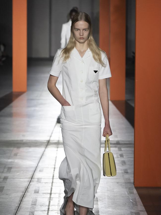 A model walks the runway during the Prada autumn/winter 2023-2024 show at Milan Fashion Week. Picture: Getty Images