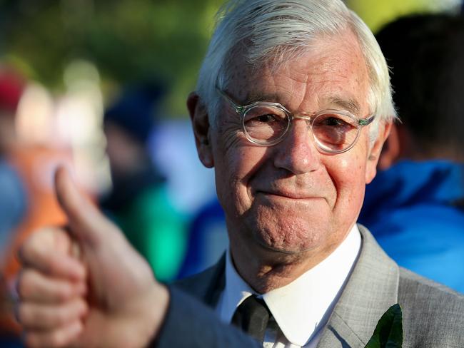 Australian Federal Election Day. Voting at Glenferrie Primary School in Hawthorn , Melbourne. Independent candidate for the seat of Kooyong Julian Burnside outside the polling station. Picture : Ian Currie