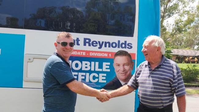 Pat Reynolds on the campaign trail in Division 1.