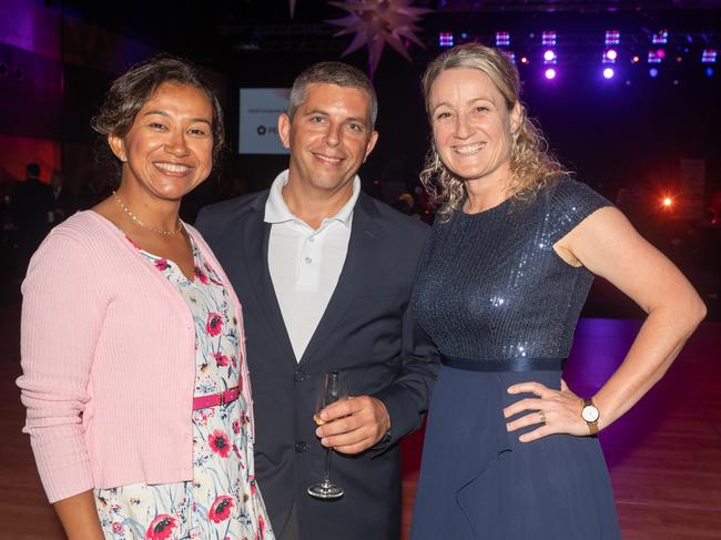 Martha and Manu Girard with Helle Smith at Mackay Mayor's Charity Ball Saturday 10 May 2025 Picture: Michaela Harlow