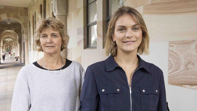 University of Queensland Professor Naomi Wray and her daughter Ellen, who previously had COVID-19. Picture: Glenn Hunt