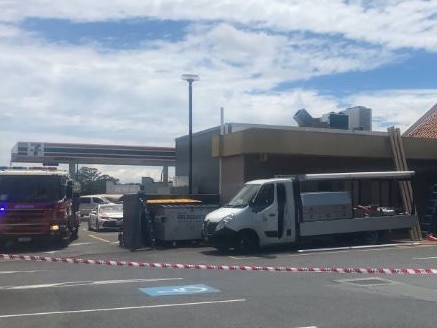 Emergency services at the scene of the accident at a cafe in Ashmore. Picture: 7 News Gold Coast