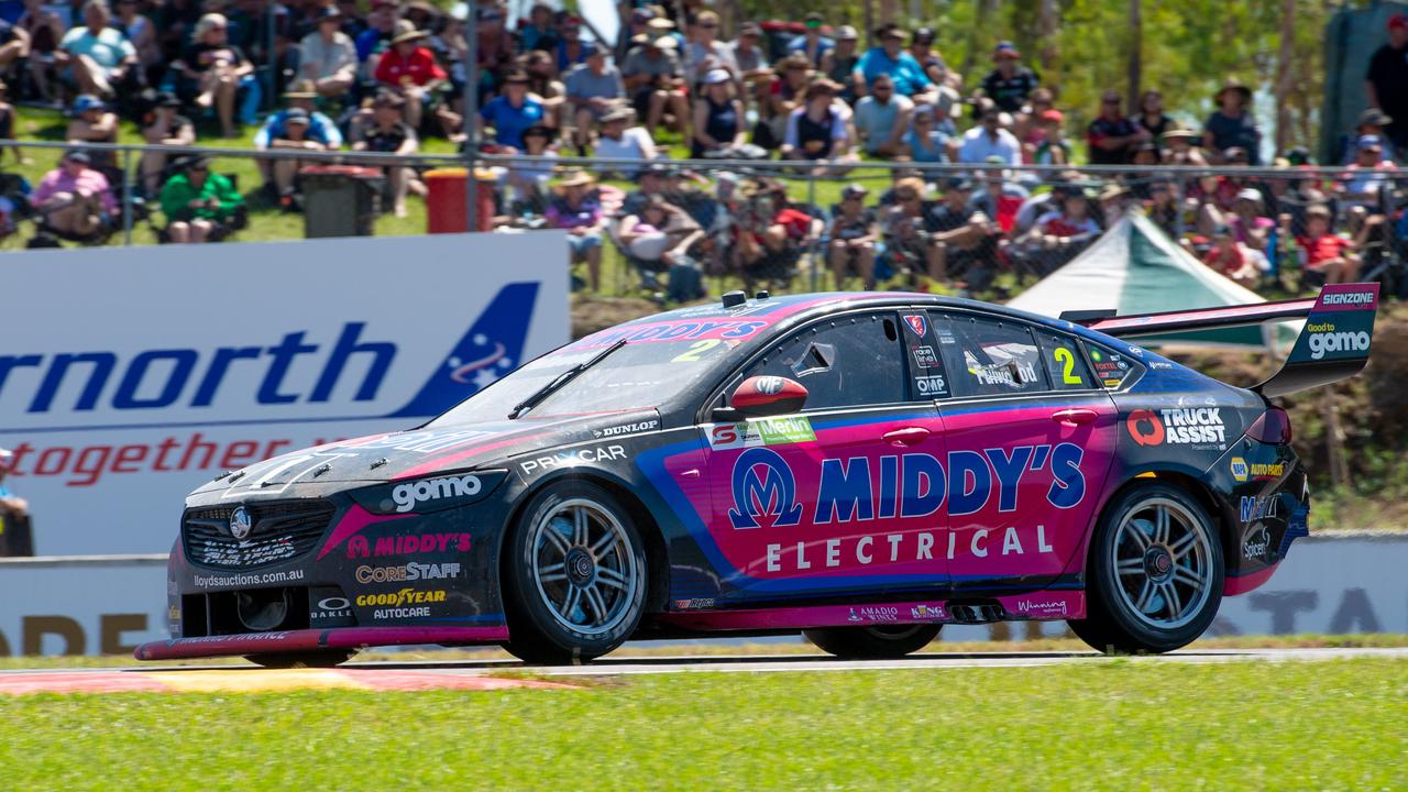 Territory Supercars driver Bryce Fullwood in front of his home crowd. Picture: Che Chorley