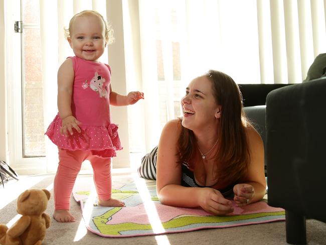 Amy Van Eersel and her one -year old daughter Ava in her Dee Why home.