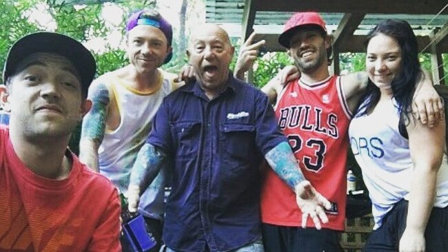 Angry Anderson with his children L-R: Liam, Galen, Blaine and Roxanne. Picture: Instagram