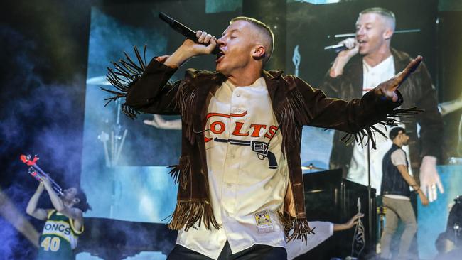 Macklemore says he has been getting hate from “old, white dudes”. Picture: Glenn Hunt/Getty Images