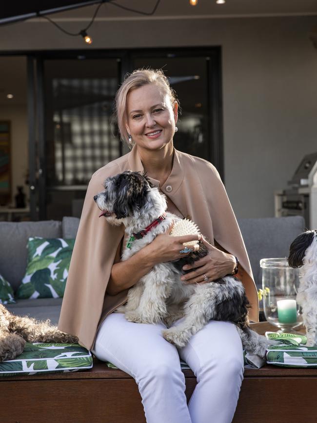 Tracey Vieira with Charlie. Picture: Mark Cranitch.