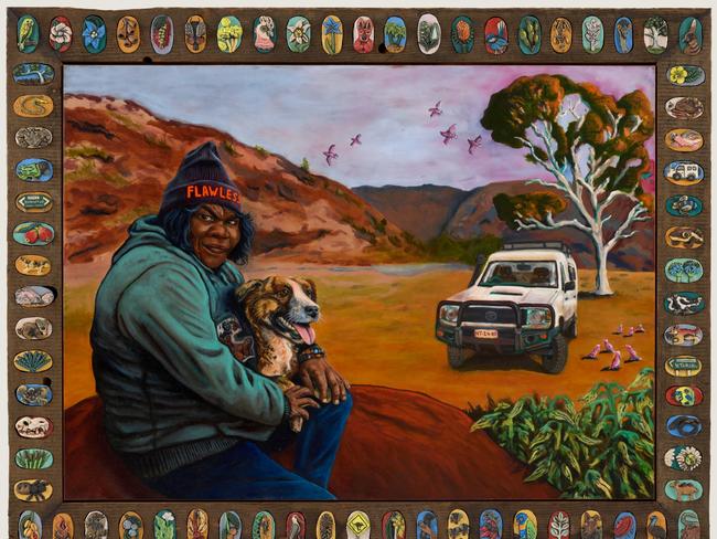 Billy Bain ‘Rona and Pig at Palm Valley’ © the artist, image © Art Gallery of New South Wales, Jenni Carter Sitter: Rona Panangka Rubuntja
