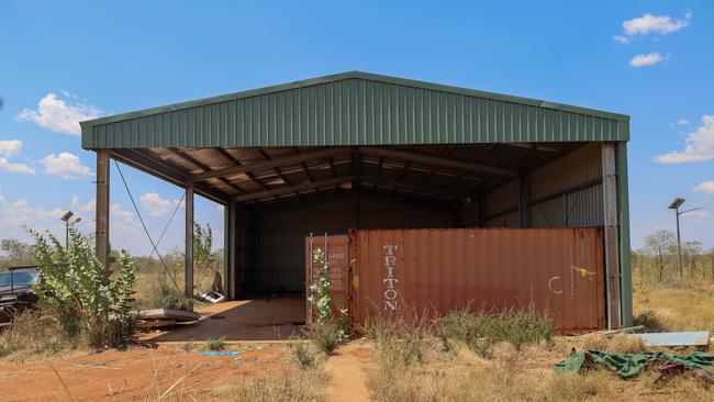 A structure used by residents when floods hit. Picture: Northern Land Council.