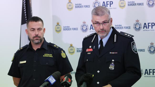 Australian Border Force Regional Investigations Superintendent Garry Low and AFP Detective Superintendent Ben McQuillan. Picture Rohan Kelly