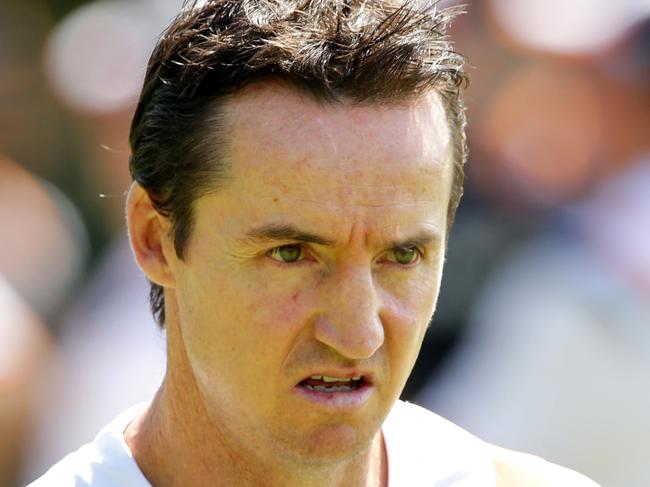 New Coach Jason Taylor during the Wests Tigers training session at Rothwell Park , Concord .Picture Gregg Porteous