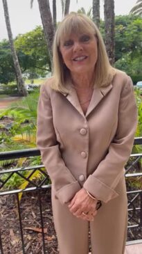 Gold Coast Deputy Mayor Donna Gates on Upper Coomera war memorial.