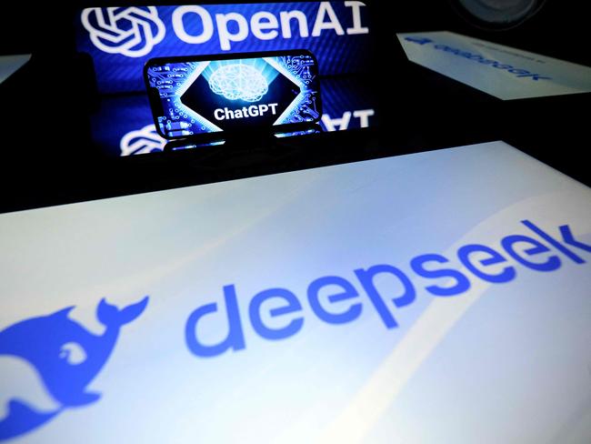 This illustration photograph shows screens displaying the logo of DeepSeek, a Chinese artificial intelligence company that develops open-source large language models, and the logo of OpenAI's artificial intelligence chatbot ChatGPT on January 29, 2025 in Toulouse, southwestern France. On 10 January 2025, DeepSeek released its first free chatbot app, based on the DeepSeek-R1 model which had surpassed ChatGPT as the most-downloaded free app on the iOS App Store in the United States, causing Nvidia's share price to drop by 18%. (Photo by Lionel BONAVENTURE / AFP)