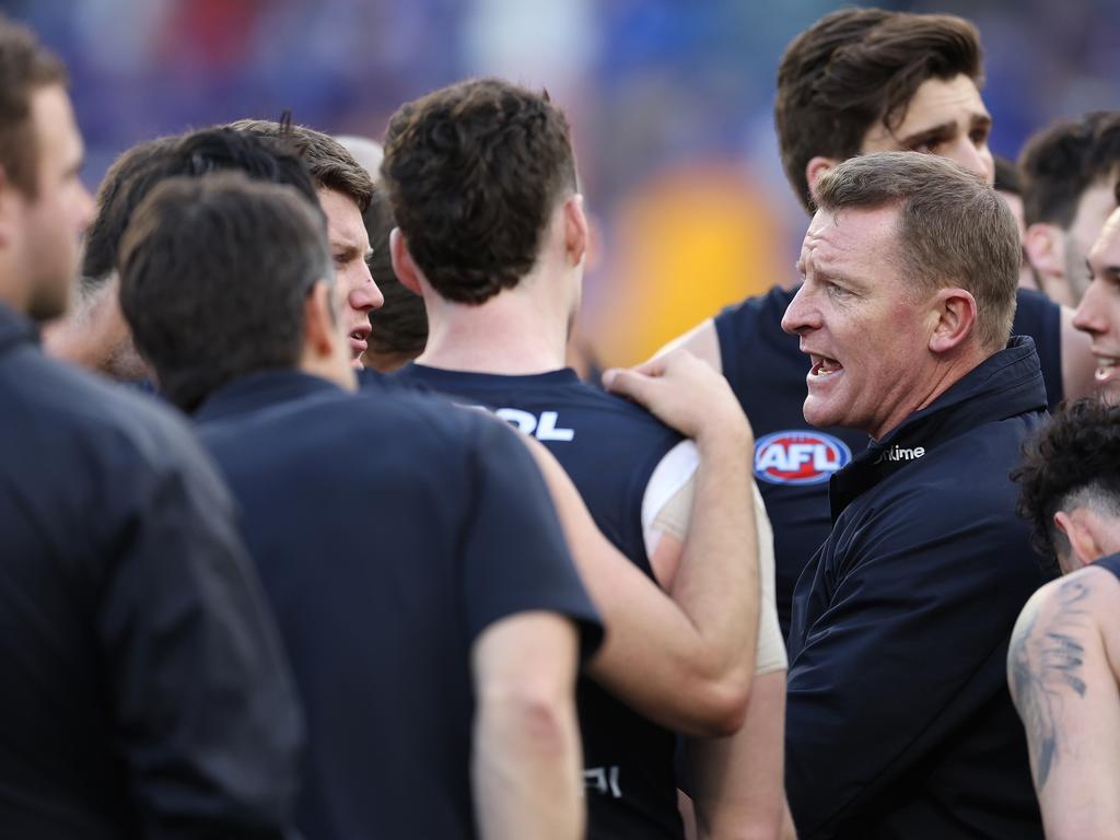 Michael Voss and Carlton recorded one of the best wins of the year. Picture: Will Russell/AFL Photos via Getty Images.