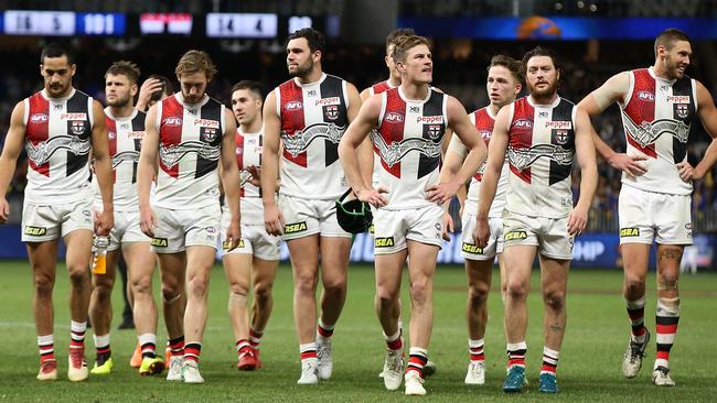 St Kilda walk off after the loss to West Coast.