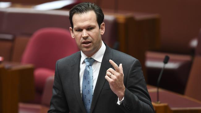 Resources Minister Matt Canavan in the Senate. Picture: AAP