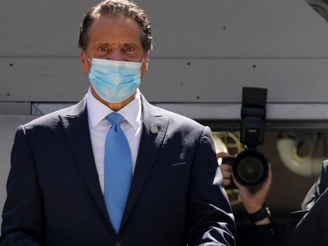 New York Governor Andrew Cuomo used his speech to target Donald Trump’s response to the coronavirus pandemic. Picture: AFP.