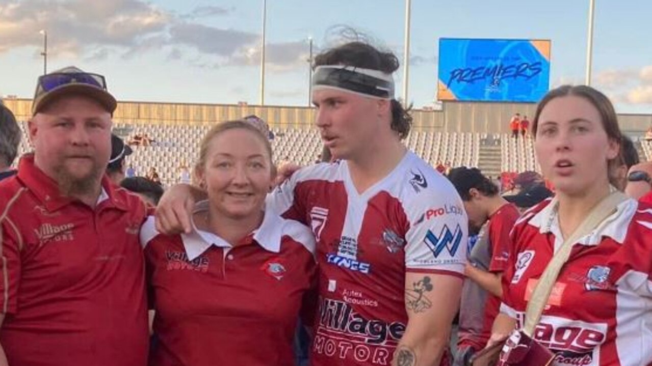 The Hampson family after one of Liam's games. Picture: Facebook