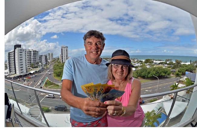 THE GOOD LIFE: Colin and Madeline Anderson make money being on holidays, renting out their Adelaide home for $700 a week and paying $470 in Maroochydore. Picture: Patrick Woods