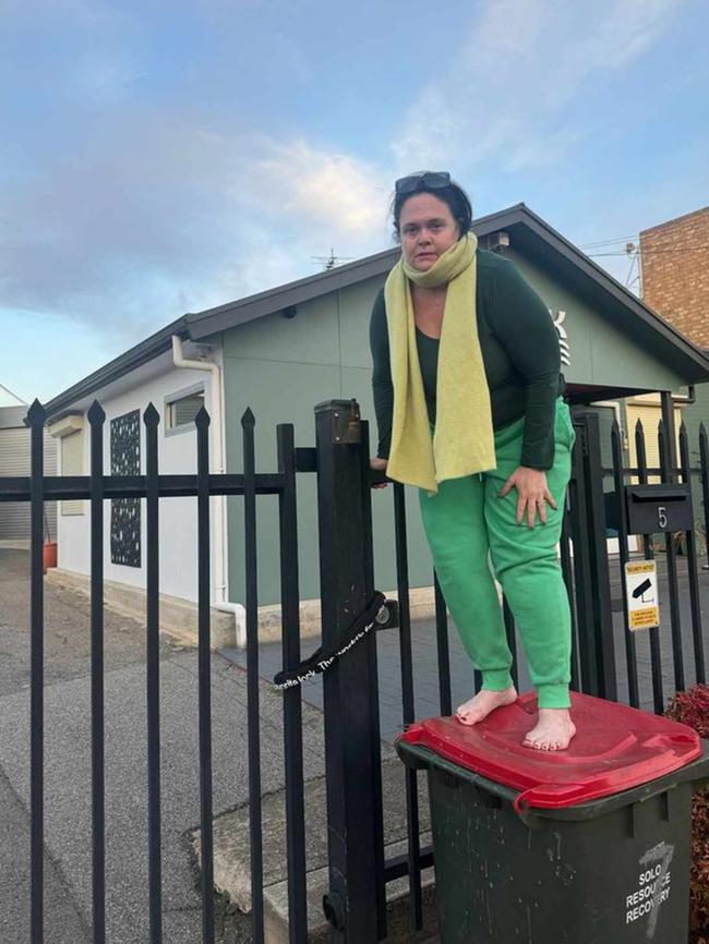… and atop a bin outside the shuttered Soak House Adelaide in mid-2024.