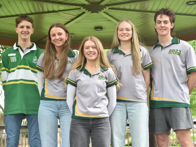 Grant High School students Lachlan Johnston, Lily Delaland, Ruby Wallace, Abbey Hood and Riley Morgan. Picture: Jessica Dempster