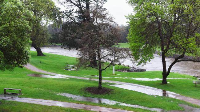 Bells Parade, Latrobe. Flood waters on the North-West coast. Picture: Simon Sturzaker